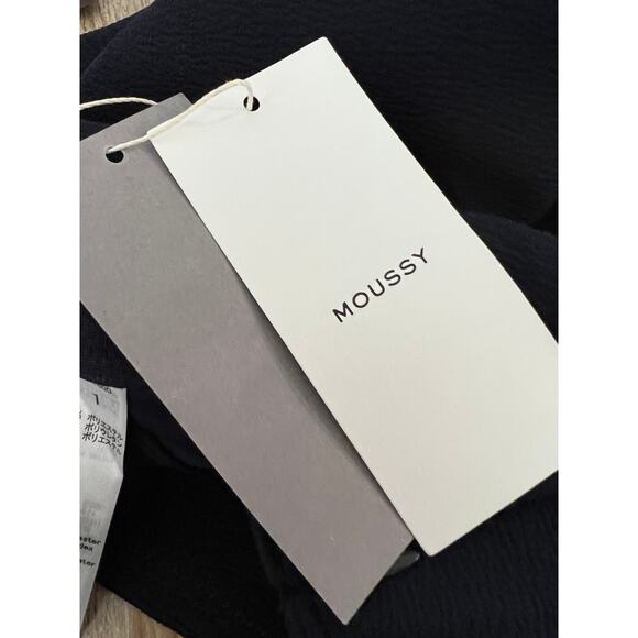 MOUSSY Navy blue High Waisted Wide leg Pants - Picture 5 of 7